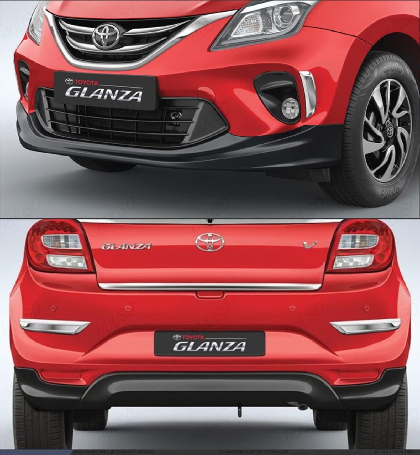 Toyota Glanza Custmoised Bumper Protector Guard - Set Of 4