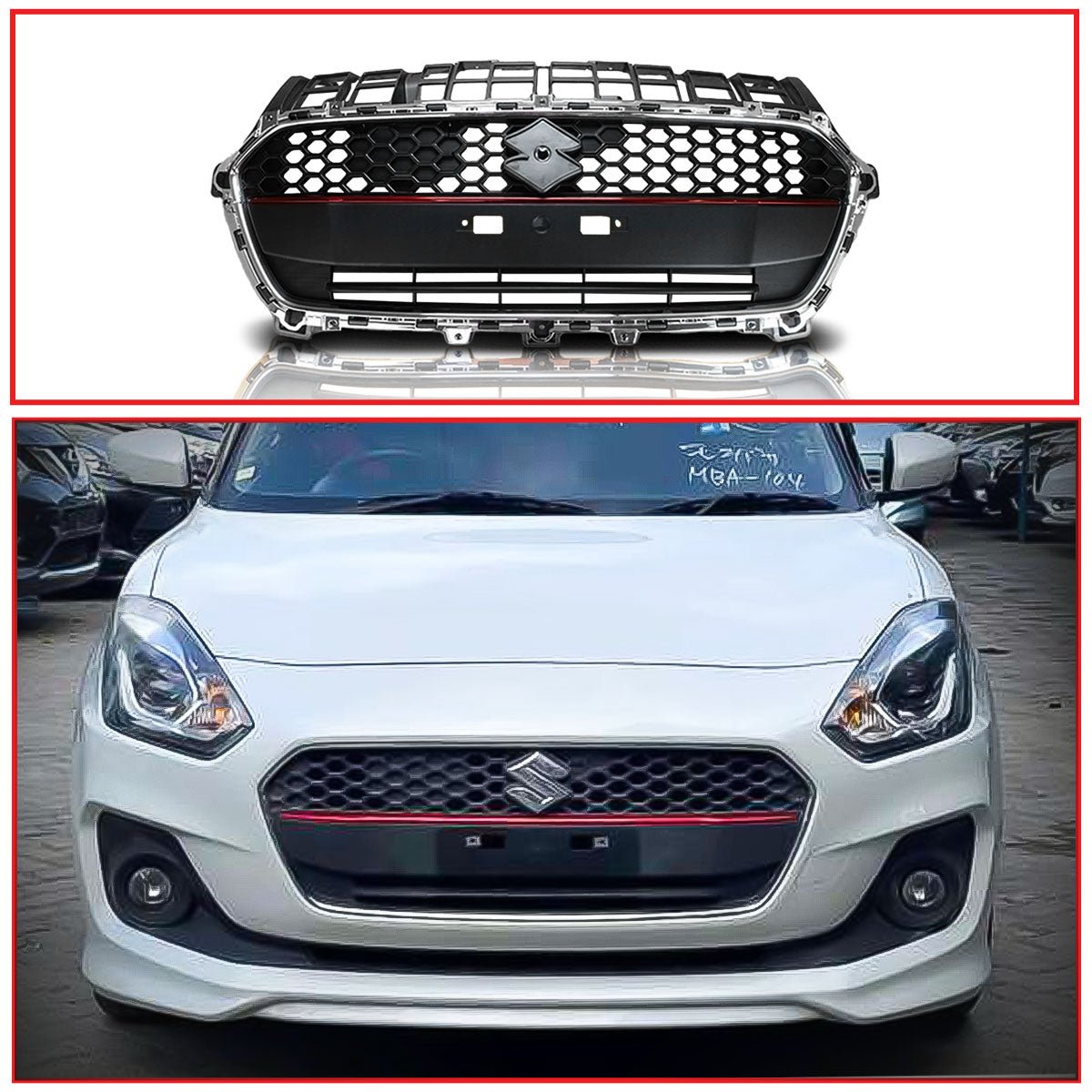 Audi RS-Style Front Grill for Maruti Suzuki Swift 2018-2024 - Image 2