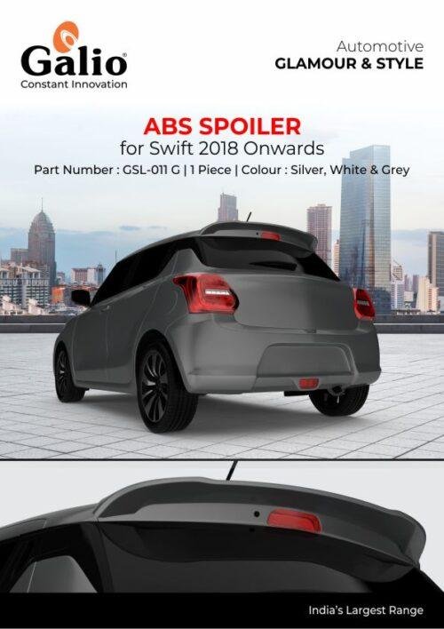 Galio Maruti Suzuki Swift 2018 Onwards ABS Spoiler - Grey - Image 2