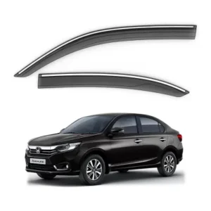 GFX Honda Amaze 2018 Onwards Car Window Door Visor with Chrome Line (Set Of 4Pcs.)