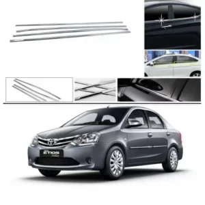 Toyota Etios Lower Window Chrome Garnish Trims (Set Of 4Pcs.)