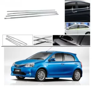 Toyota Etios Liva Lower Window Chrome Garnish Trims (Set Of 4Pcs.)