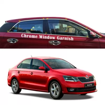 Skoda Rapid New 2017 Full Window Chrome Garnish Trims