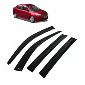 Car Window Door Visor For Ford Figo Aspire Set Of 4 (Black)