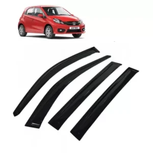 Car Window Door Visor For Honda Brio Set Of 4 (Black)