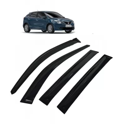 Car Window Door Visor For Maruti Suzuki Baleno New Set Of 4 (Black)