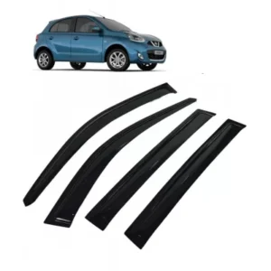 Car Window Door Visor For Nissan Micra Set Of 4 (Black)