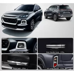 GFX Maruti Suzuki Grand Vitara 2022 Onwards Exterior Combo Chrome Show Kit - Set 15 Pcs.
