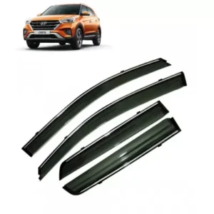 Hyundai Creta Facelift 2018-2020 Car Window Door Visor with Chrome Line (Set Of 4 Pcs.)