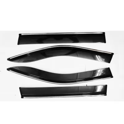 Jeep Compass Car Window Door Visor with Chrome Line (Set Of 4 Pcs.)