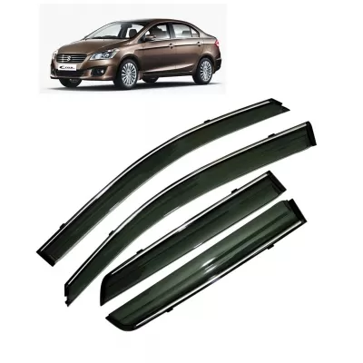 Maruti Ciaz Car Window Door Visor with Chrome Line (Set Of 4Pcs.)