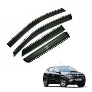 Renault Kwid Car Window Door Visor with Chrome Line (Set Of 4 Pcs.)