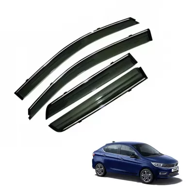 Tata Tigor Car Window Door Visor with Chrome Line (Set Of 4 Pcs.)