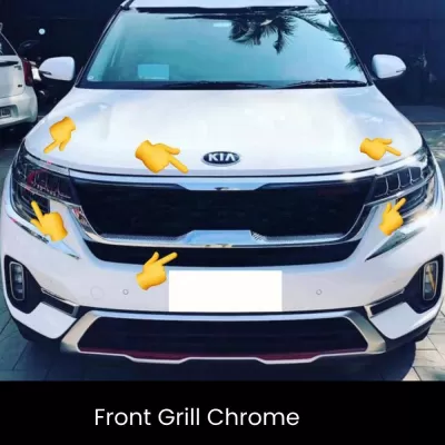 Cnleague Kia Seltos 2019-23 Front Grill Outer Chrome Trim