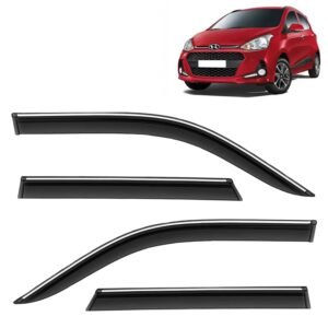 Hyundai i10 Car Window Door Visor with Chrome Line (Set Of 4 Pcs.)