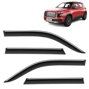 Hyundai Venue Car Window Door Visor with Chrome Line (Set Of 4 Pcs.)