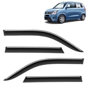 Maruti Suzuki Wagon R 2019 Car Window Door Visor with Chrome Line (Set Of 4 Pcs.)