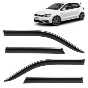 Volkswagen Polo Car Window Door Visor with Chrome Line (Set Of 4 Pcs.)