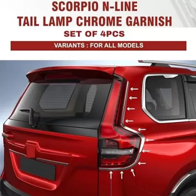 Cnleague Tail Lamp Garnish For Mahindra Scorpio N 2022 Onwards - Glossy Black - Image 2
