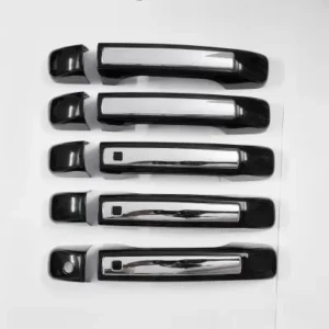 Cnleague Door Handle Cover for Mahindra Scorpio N 2022 Onwards - Black with Chrome