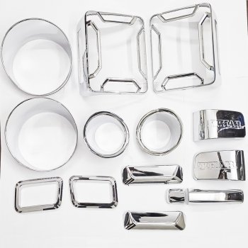 Mahindra Thar 2020 Onward Exterior Chrome Body Show Kits Combo (Set of 13 Pcs.)