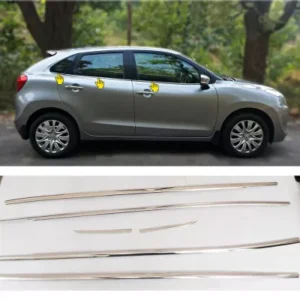 Maruti Suzuki Baleno 2015-2022 Lower Window Chrome Garnish Trims (Set Of 6Pcs.)