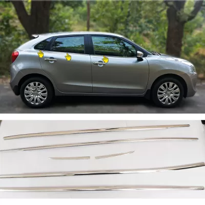 Maruti Suzuki Baleno 2015-2022 Lower Window Chrome Garnish Trims (Set Of 6Pcs.)