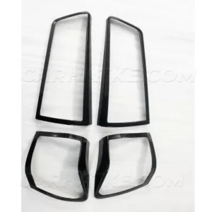 Toyota Innova Crysta 2016 Onwards Headlight And Tail Light Black Garnish Outer Trim Cover - 6 Pieces