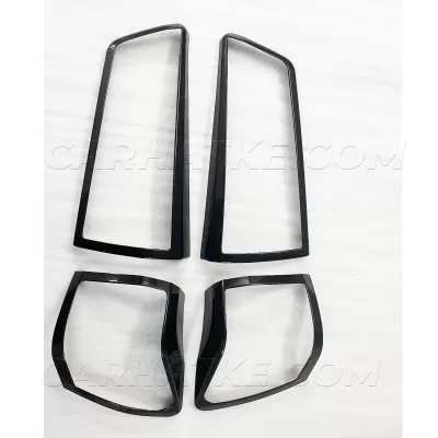 Toyota Innova Crysta 2016 Onwards Headlight And Tail Light Black Garnish Outer Trim Cover - 6 Pieces