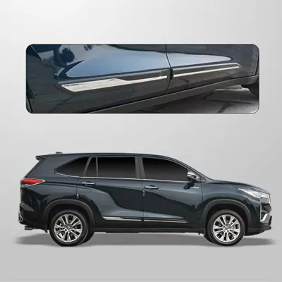 Side Door Cladding for Toyota Innova Hycross 2023 Onwards - Matte Black with Chrome Finish